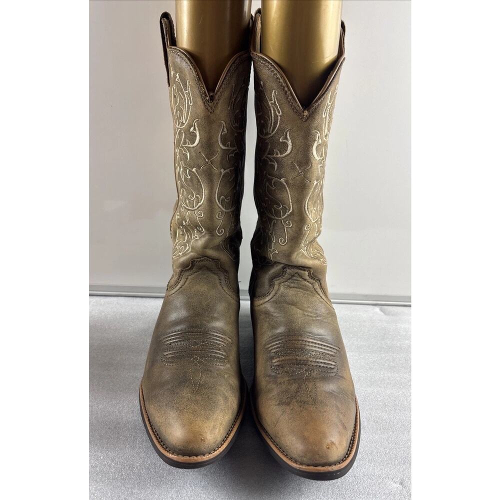 Women's 9.5 B Twisted X Brown Fancy Stitched Brown Bomber Cowboy Boots WWT0025